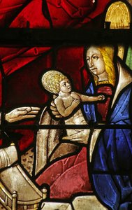 Vetrata raffigurante Santa Elisabetta e la Nascita di San Giovanni Battista